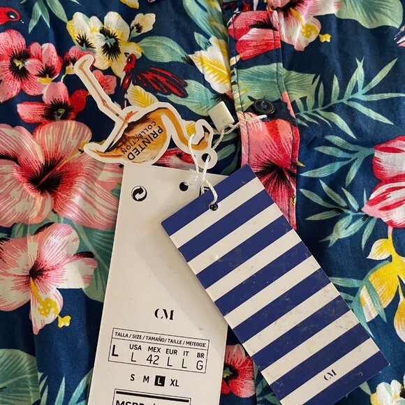 NEW Cactus Man Ricky Singh Flowery Shirt Unisex Rolled up Sleeves SZ L - Picture 2 of 10